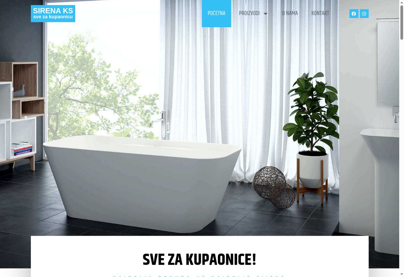 Naslovnica weba Sirena KS s katalogom kupaonske opreme